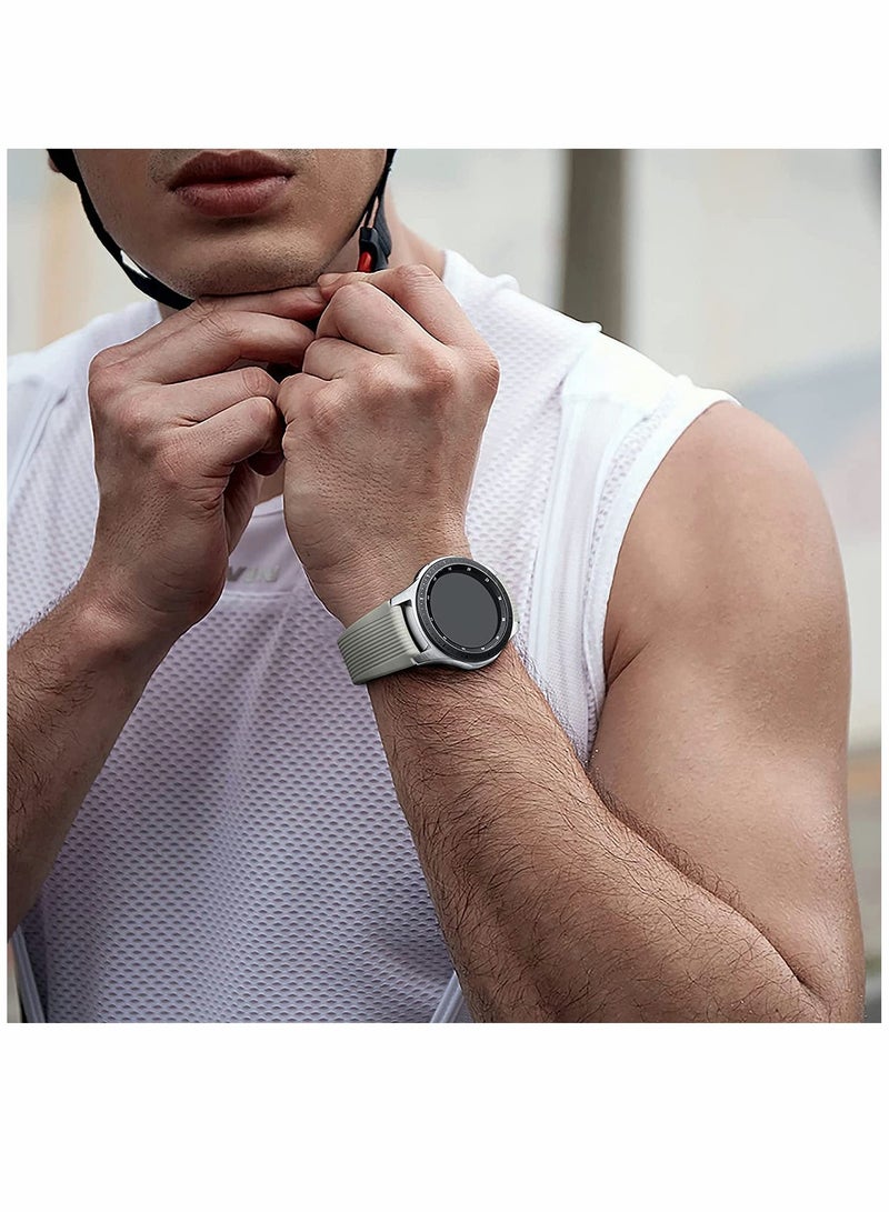 SYOSI 22mm Silicone Strap Compatible With Samsung Galaxy Watch 46mm /Galaxy Watch 3 45mm /Gear S3 Frontier/Classic, Soft Silicone Sport Wristband Replacement Straps For Men Women, Gray - Image 5