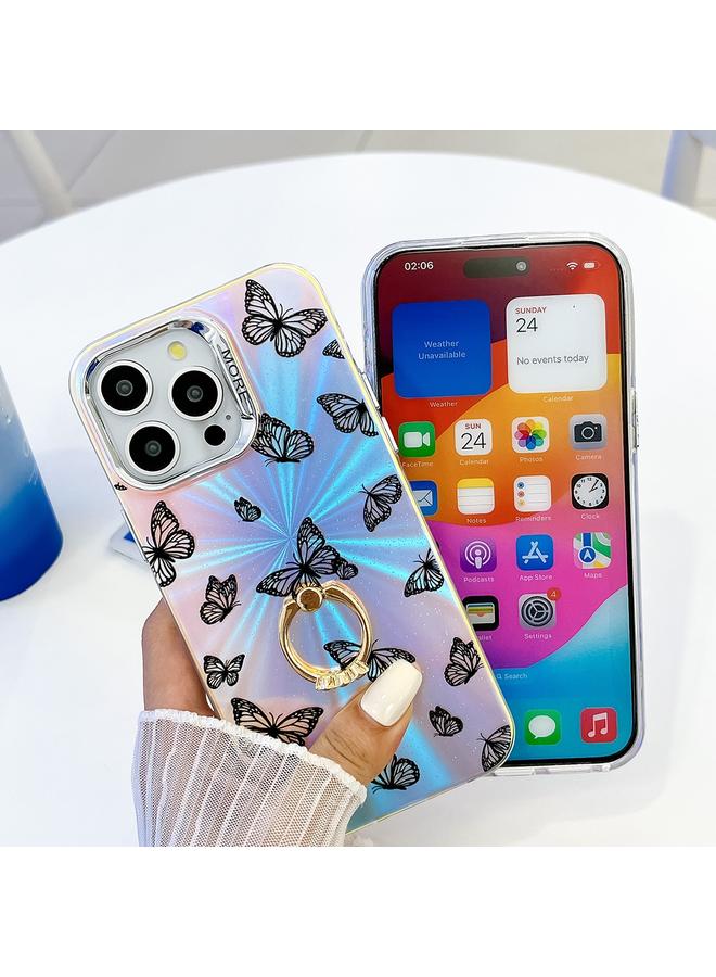 اس-توب جراب لهاتف iPhone 15 Pro Max مزود بحلقة فراشة مطلية بالليزر كهربائيًا - Image 4