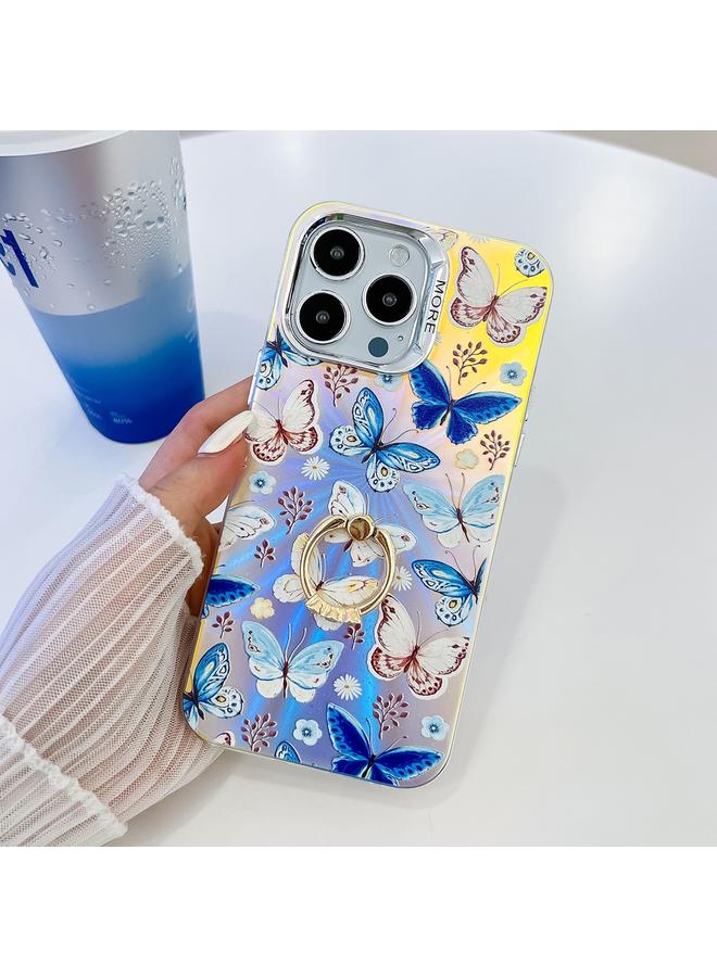 اس-توب جراب لهاتف iPhone 15 Pro Max مزود بحلقة فراشة مطلية بالليزر كهربائيًا - Image 1