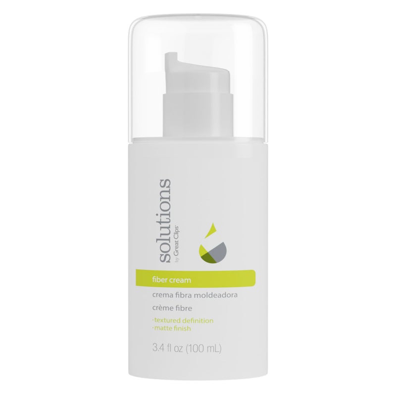 GREAT CLIPS Solutions Fiber Cream 3.4oz | Firm Hold with Pliable Styling | Create Volume and Lift | Great for Naturally Curly Hair