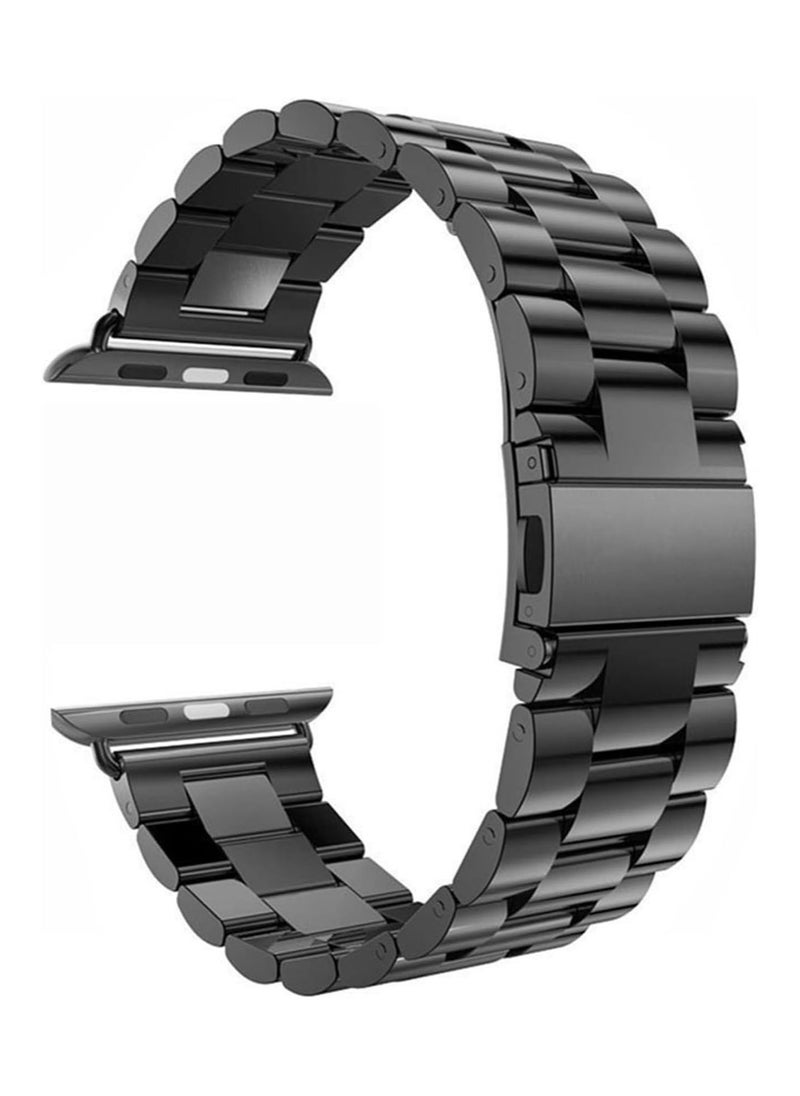 Metal Bands Compatible with Apple Watch Band 45mm, Stainless Steel Magnetic Absorption Strap, Wristband for iWatch Band for Apple Watch Series 7 (black) - Image 2