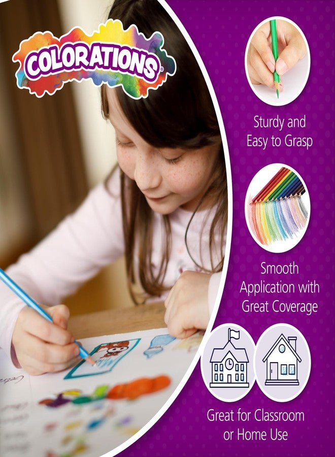 Colorations Colored Pencils - Set of 36,Hexagonal easy grip, Oversized Core for less breakage - Image 2