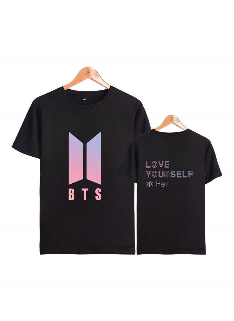 Generic - BTS Printed Classic Mens T-Shirt, Casual Short Sleeves T-shirt, with Dropped Shoulders, High-Quality K-pop Shirt, Round Neck Shirt, for Men and Women - Image 1