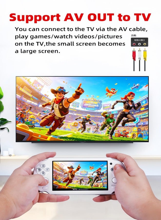 HLF 4.3 inch Retro Handheld Video Game Console Build 2200 Games for Multiple Emulators Dual Joystick Ergonomics Appearanc Support Instant Save/Load Portable Console Game Player MP3/4 Gifts (Black) - Image 5