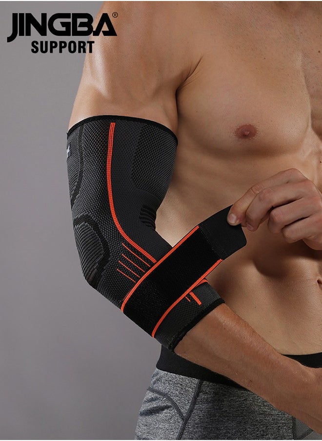 JINGBA SUPPORT Sports Elbow Pads For Adults, Pressurized Weightlifting, Fitness, Cycling, Outdoor Basketball, Tennis, Protective Gear, Elbow Pressure Support Sleeves, Suitable For Tennis Elbow, Golf Elbow, Reduce Joint Pressure And Pain During Exercise  - Image 2