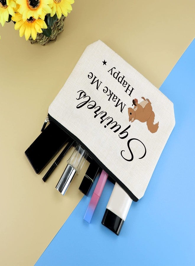 حقيبة مستحضرات تجميل لمحبي السناجب - حقيبة مكياج لمحبي الحيوانات للنساء والفتيات - هدية مثالية للصديقة المقربة، الابنة، الأخت، ابنة الأخت، أو كهدية عيد ميلاد، أو هدية عيد الميلاد، أو هدية تخرج - حقيبة أدوات تجميل للسفر - Image 4