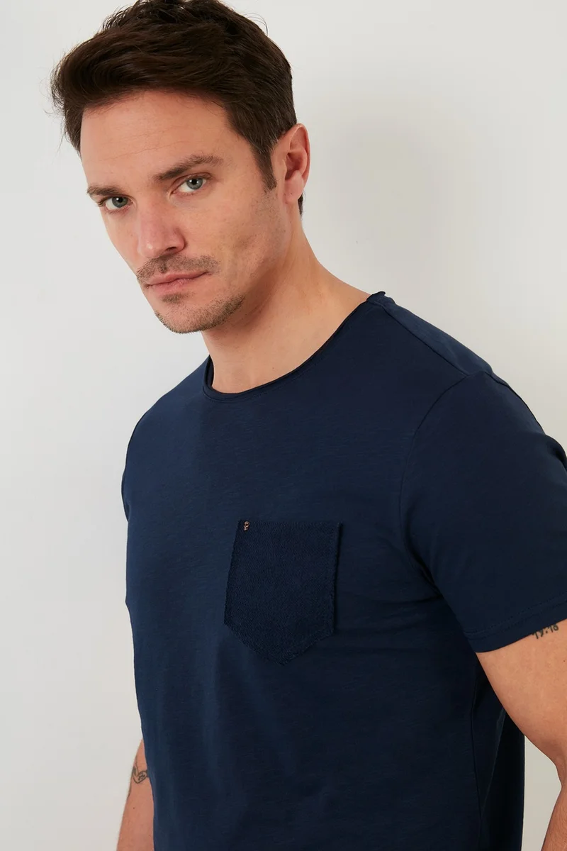بوراتي Cotton Slim Fit Crew Neck Pocket T Shirt Men's T Shirt 5902000