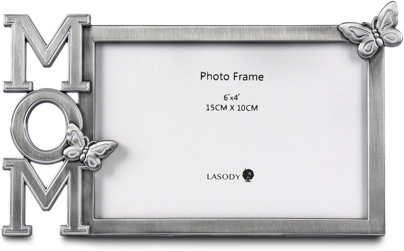 Lasody Mom Picture Frame - I Love Mom Butterfly Photo Frame for Mother's Day Gifts - Image 1