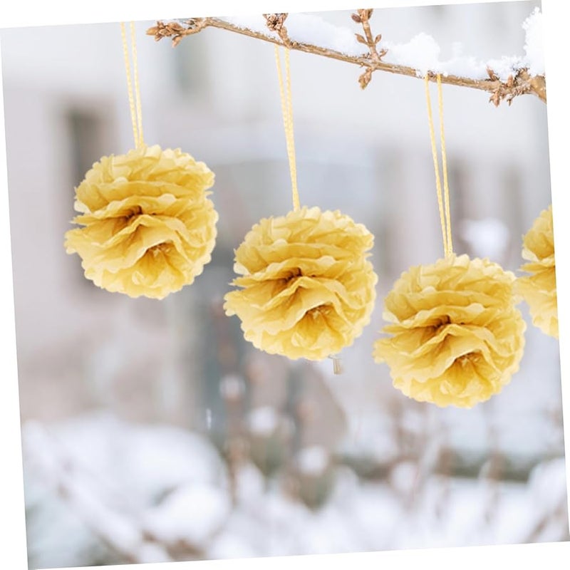 NUOBESTY 10 قطعة من زهور البوم بوم الورقية لتزيين حفلات الزفاف - كرات زهور خفيفة الوزن لتزيين المنزل والاحتفالات الداخلية - Image 4