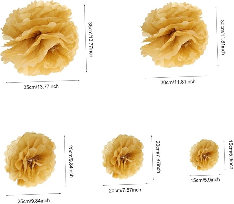 NUOBESTY 10 قطعة من زهور البوم بوم الورقية لتزيين حفلات الزفاف - كرات زهور خفيفة الوزن لتزيين المنزل والاحتفالات الداخلية - Image 2