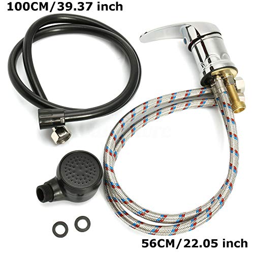 CfoPiryx Water Faucet Set,Shower Shampoo Bowl Parts Water Faucet Set Home Durable Salon Spa Hot Cold Mixer, Salon Sink FaucetSprayer Hose Set - Image 3