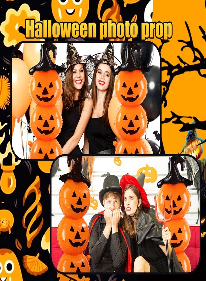 Liliful 2 PCS Scary Halloween Balloons Decorations Set - 31.5 Inch Foil Halloween Pumpkin Balloons for Holiday Birthday Party Supplies, Orange - Image 5