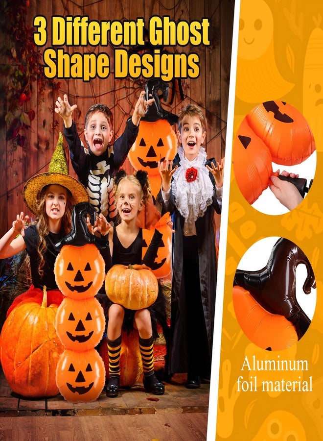 Liliful 2 PCS Scary Halloween Balloons Decorations Set - 31.5 Inch Foil Halloween Pumpkin Balloons for Holiday Birthday Party Supplies, Orange - Image 3