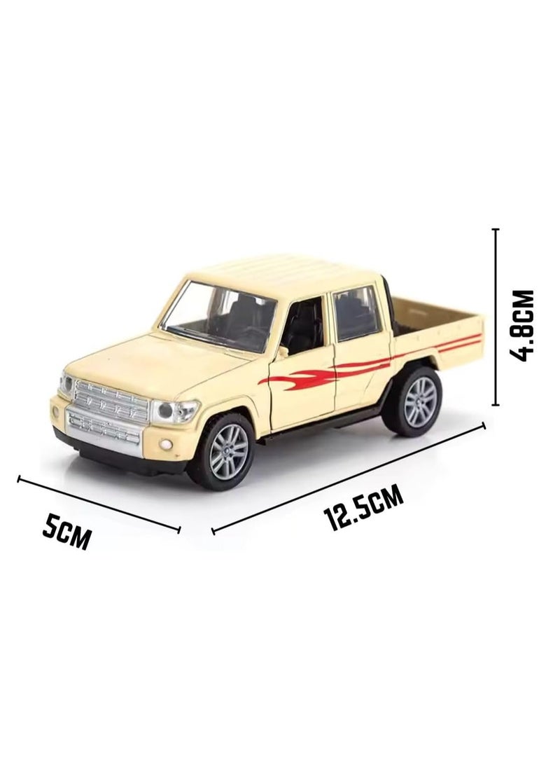 Mini Double Cabin Pickup Toy Car with Pull Back Action and Front Door Opening Durable Realistic Open Truck Design Vehicle Toy (Color May Vary)  - Image 4