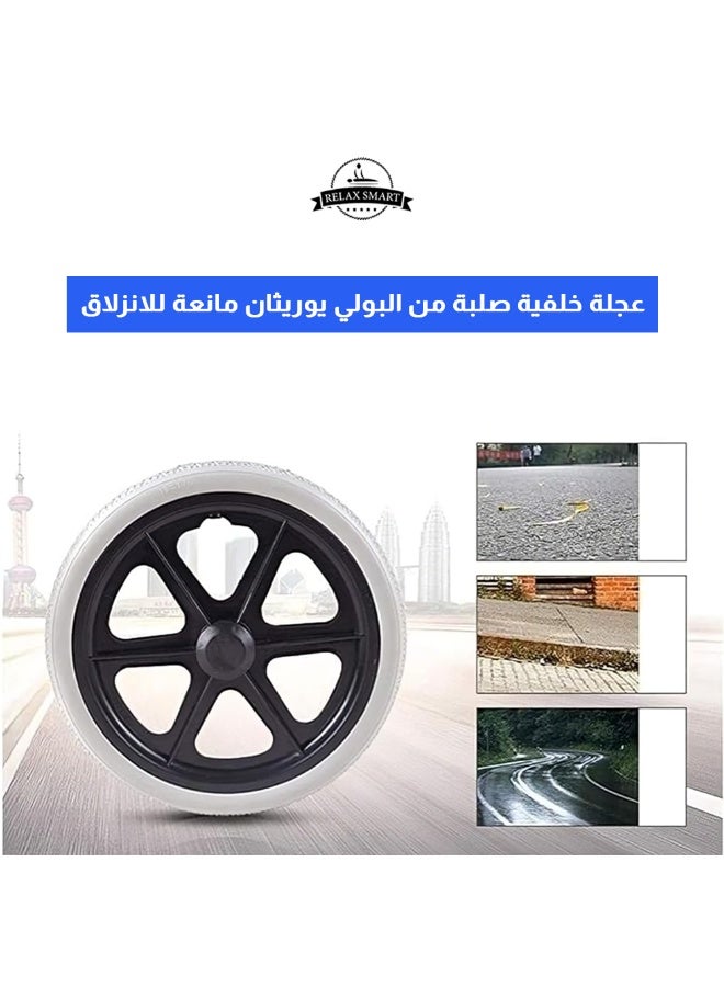 Relax Smart Lightweight Foldable Wheelchair – Portable Travel Wheelchair with Comfortable Seat, Easy Storage & Transport, Durable Frame for Elderly & Patients - Image 4