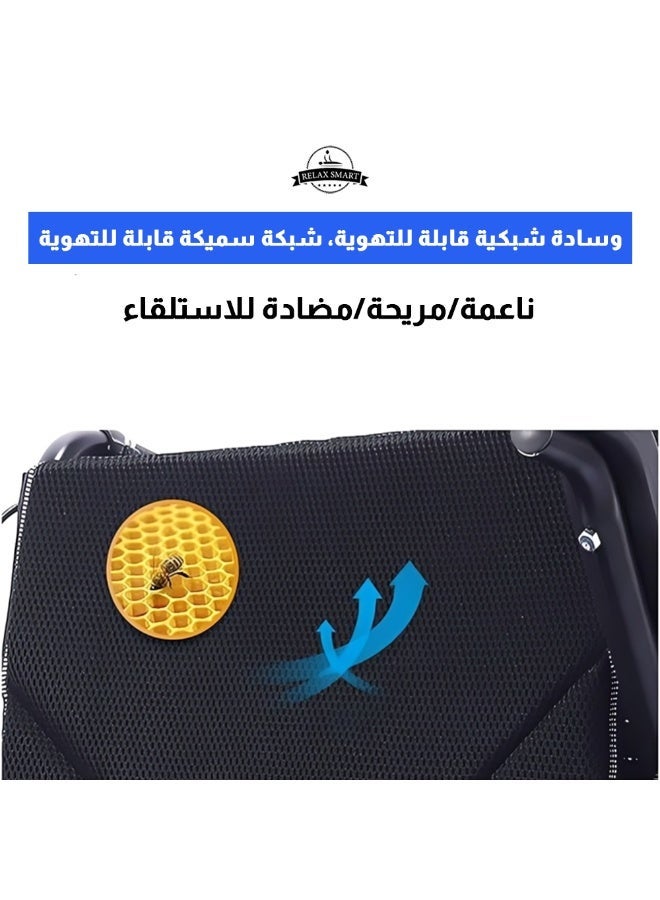 Relax Smart Lightweight Foldable Wheelchair – Portable Travel Wheelchair with Comfortable Seat, Easy Storage & Transport, Durable Frame for Elderly & Patients - Image 3