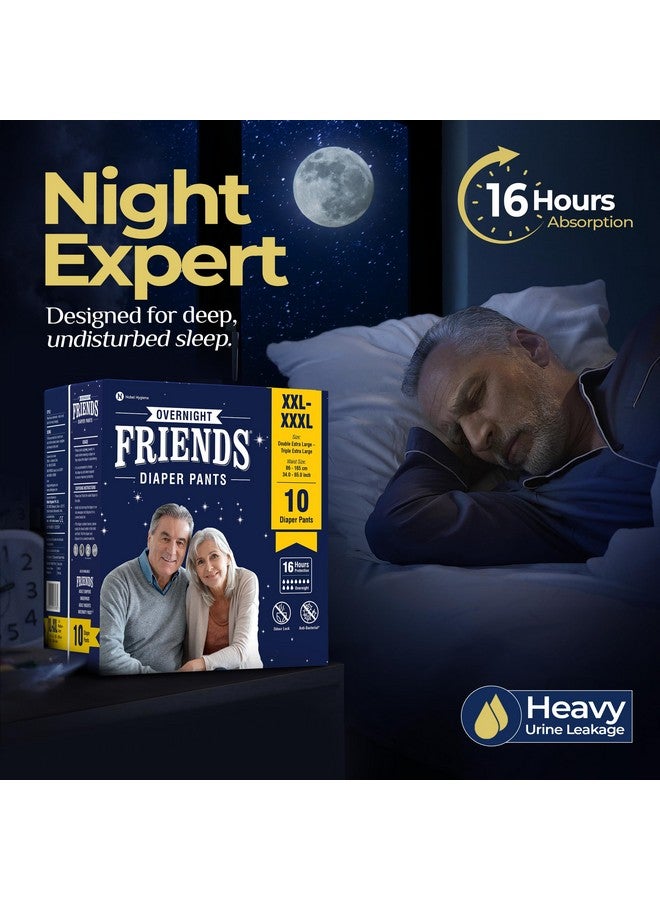 Friends حفاضات أصدقاء للكبار بنمط السروال - 20 قطعة (مزدوجة كبيرة جداً) مع قفل رائحة، للجنسين، مانعة للتسرب، خصر مرن ونواة ماصة مضادة للبكتيريا - مقاس الخصر 34-65 بوصة؛ 86-165 سم - Image 2