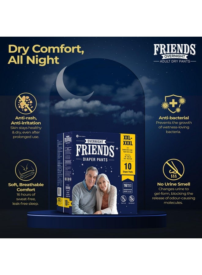 Friends حفاضات أصدقاء للكبار بنمط السروال - 20 قطعة (مزدوجة كبيرة جداً) مع قفل رائحة، للجنسين، مانعة للتسرب، خصر مرن ونواة ماصة مضادة للبكتيريا - مقاس الخصر 34-65 بوصة؛ 86-165 سم - Image 3