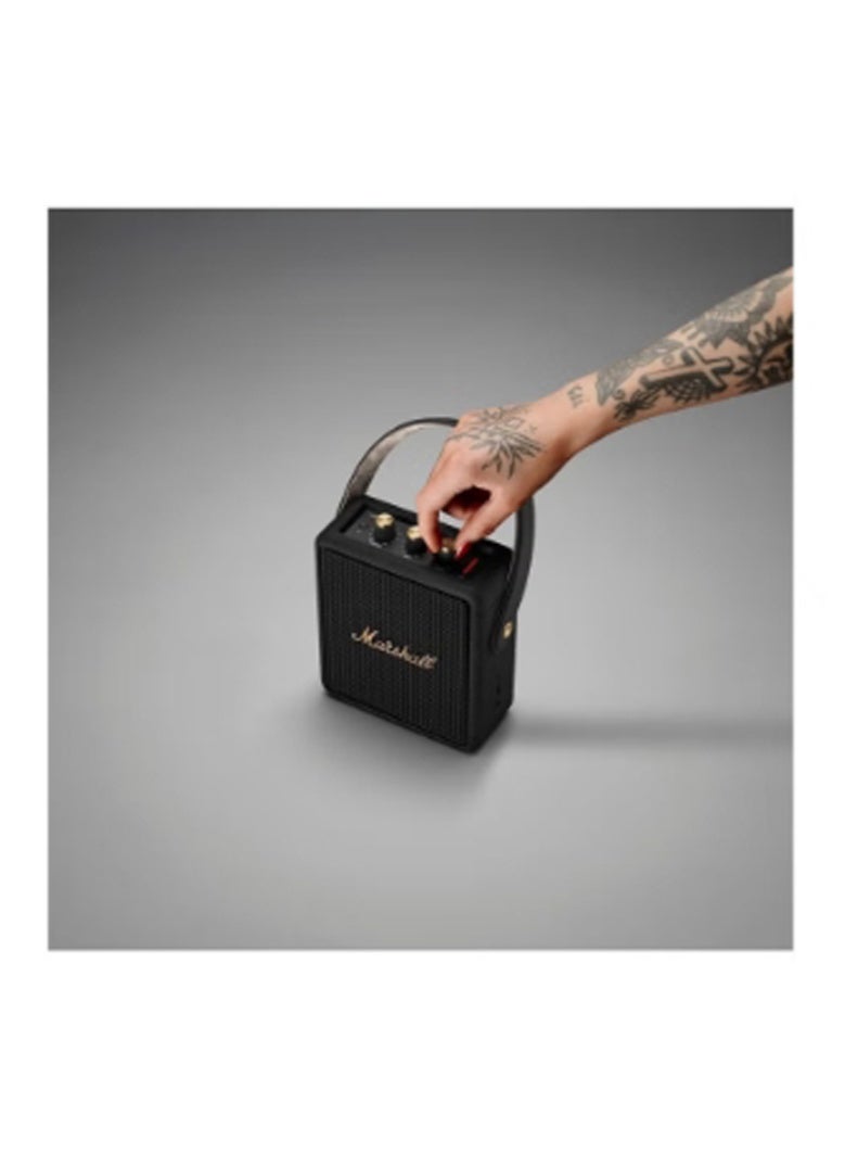 Marshall Stockwell II Portable Bluetooth Speaker, Black and Brass - Image 5