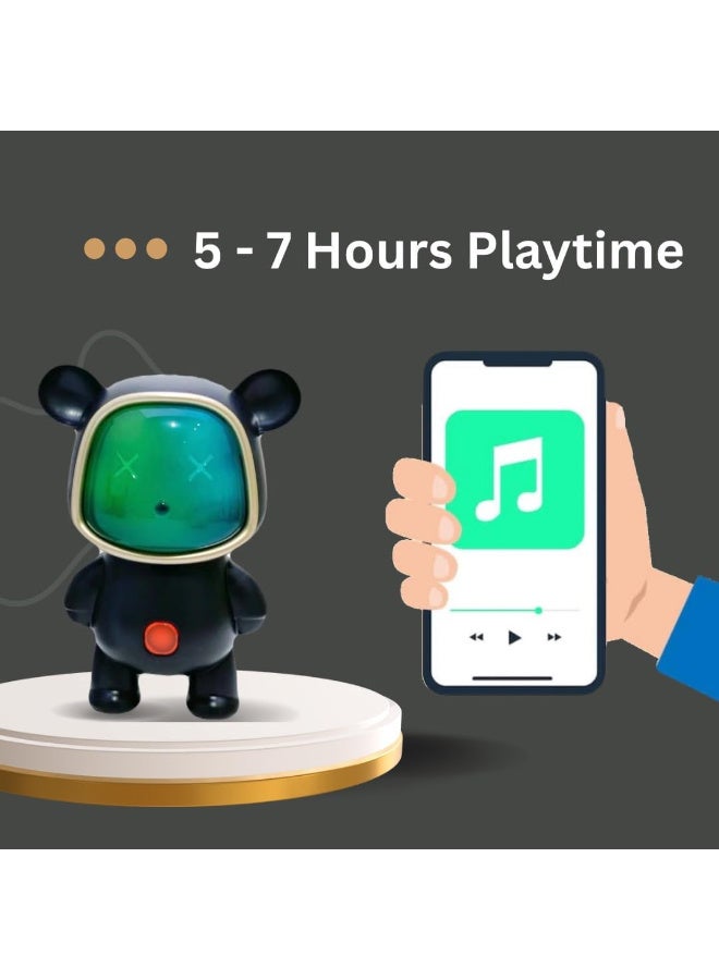 AN152 Mini Wireless Bluetooth Speaker | 5-7 Hours Playtime | Vivid RGB Lights | RGB Sound Effects | Multiple Play Modes | BTV5.3/TF Card | BTV5.3/TF/Pen Drive & Type-C Charging Port (Black) - Image 4