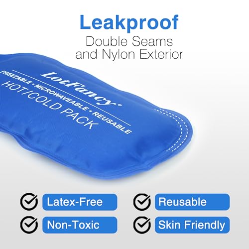LotFancy Gel Ice Packs, 2pc Reusable Hot Cold Pack for Therapy, Heating Cooling Gel Pad, Pain Relief for Face, Head, TMJ, Wisdom Teeth, Oral Facial Surgery, Sport Injuries, Migraine, Muscle Joint - Image 2