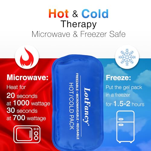 LotFancy Gel Ice Packs, 2pc Reusable Hot Cold Pack for Therapy, Heating Cooling Gel Pad, Pain Relief for Face, Head, TMJ, Wisdom Teeth, Oral Facial Surgery, Sport Injuries, Migraine, Muscle Joint - Image 3