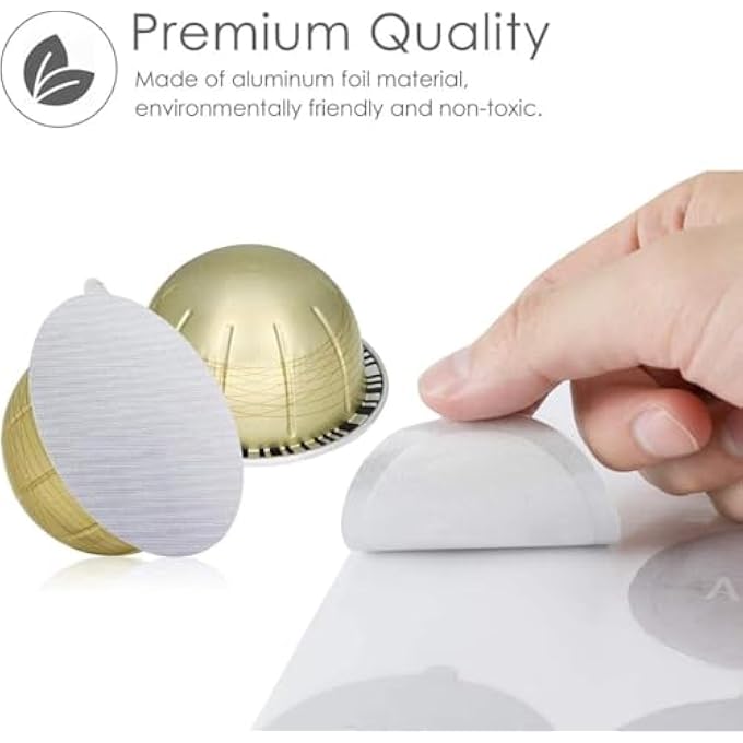 Silk Route 100Pcs Aluminum Foil Seals For Nespresso Vertuoline  Disposable Adhesive Lids For Capsule Cups Perfect Filter Seal For Freshness - Image 5