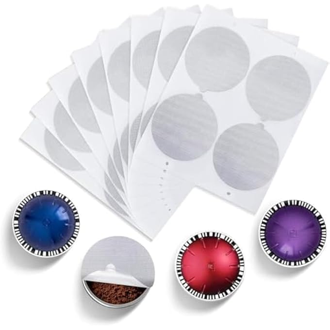 Silk Route 100Pcs Aluminum Foil Seals For Nespresso Vertuoline  Disposable Adhesive Lids For Capsule Cups Perfect Filter Seal For Freshness - Image 1