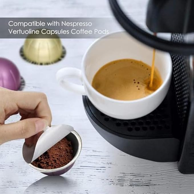 Silk Route 100Pcs Aluminum Foil Seals For Nespresso Vertuoline  Disposable Adhesive Lids For Capsule Cups Perfect Filter Seal For Freshness - Image 3