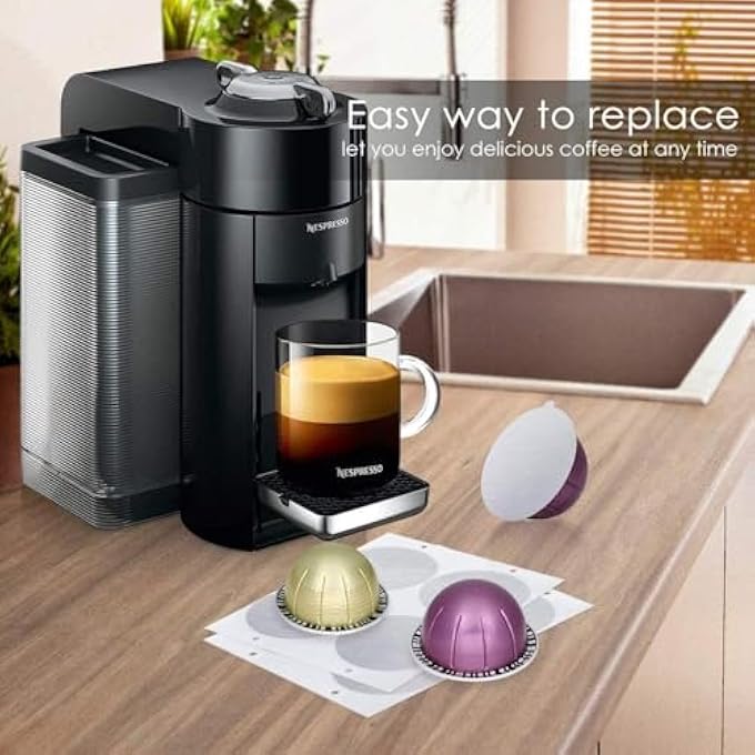 Silk Route 100Pcs Aluminum Foil Seals For Nespresso Vertuoline  Disposable Adhesive Lids For Capsule Cups Perfect Filter Seal For Freshness - Image 4
