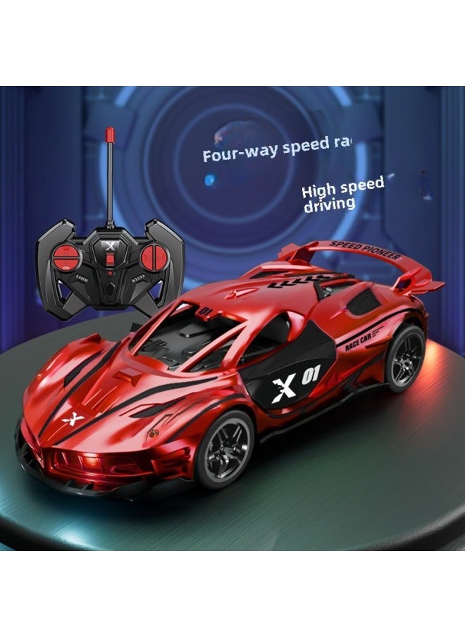 Simulation Children's Remote Control Car Rc Car Charging Four-way Sports Car Racing 1:22 Electric Drift Boy Children's Toy-Color:1: 22 Yellow Rc Remote Control Car (four-way Charging)-Scale:Three Batteries  - Image 1