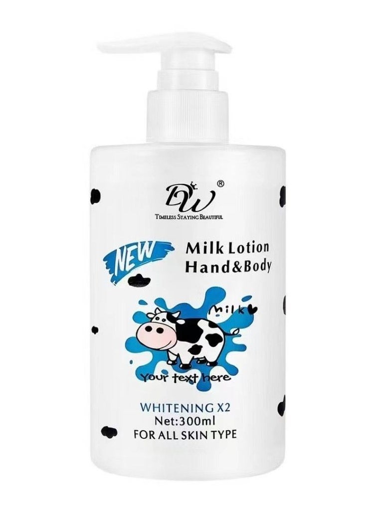DW DW Milk Lotion Hand & Body Moisturizing Whitening Brighten Lotion 300ml 