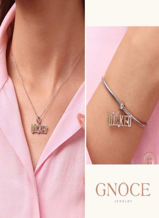 GNOCE Wicked Official Logo Letter Pendant Dangle Charm Bracelet for Women, S925 Sterling Silver Dangle Charms for Women Wife, Valentine‘s Day, Mother’s Day Jewelry - Image 5