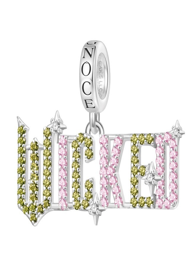 GNOCE Wicked Official Logo Letter Pendant Dangle Charm Bracelet for Women, S925 Sterling Silver Dangle Charms for Women Wife, Valentine‘s Day, Mother’s Day Jewelry - Image 1