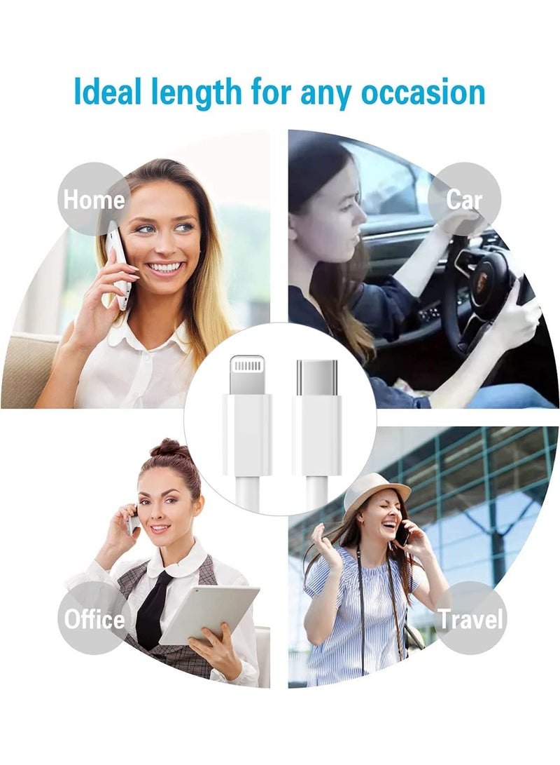 Walpck 20W USB C to Lightning Cable 2M [MFi Certified] iPhone Fast Charger Cable USB-C Power Delivery Charging Cord for iPhone 14/13/12/11/XS/XR/X/8/iPad, White - Image 3