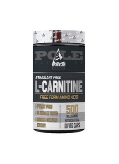 POLE NUTRITION L-Carnitine Free Form Amino Acid 500Mg - 60 Veg Capsules, Energy Production And Fat Metabolism Support - Vegetarian Formula  - Image 1