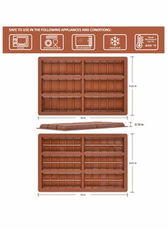 KASTWAVE Silicone Chocolate Bar Sweet Moulds Hot Chocolate Moulds Rectangle Baking Silicon Bakeware Moulds Shape Wax Flexible Moulds, Pack of 2  - Image 2
