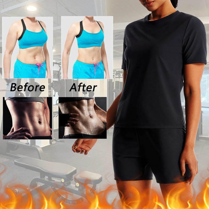Bluejw Sauna Sweat Suit Waist Trainer Shorts Women, Body Shaper Workout Thigh Trimmers, Weight Loss - Image 4