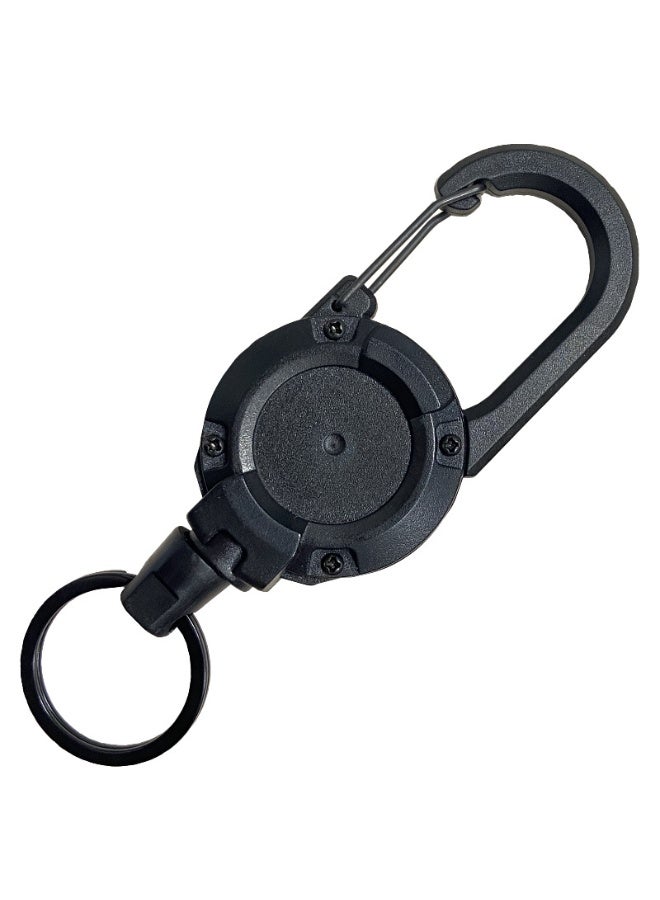 One outdoor tactical easy-pull buckle, retractable steel wire rope multi-functional key ring, camping high rebound anti-loss rope quick hanging buckle