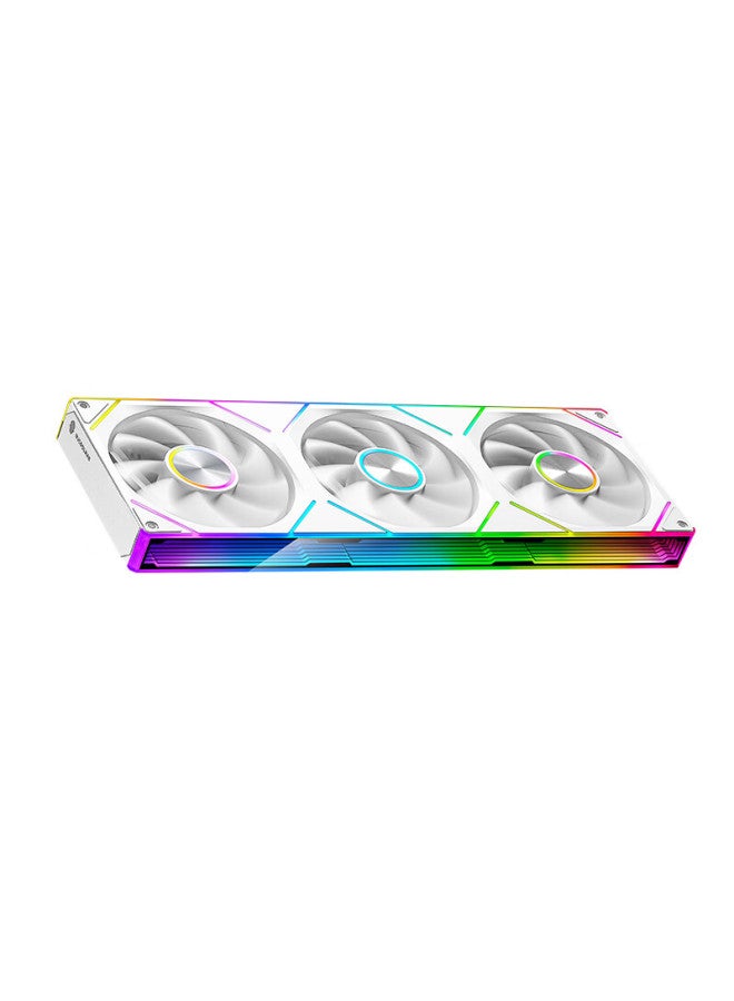 Play Jia Wanjia Starlink 360 Integrated Building Blocks Fan White Reverse Blade 12cm Infinite Mirror Light Synchronous Pwm Speed Control Chassis Fan Argb Desktop Computer Silent - Image 2