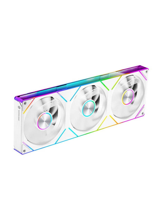 Play Jia Wanjia Starlink 360 Integrated Building Blocks Fan White Reverse Blade 12cm Infinite Mirror Light Synchronous Pwm Speed Control Chassis Fan Argb Desktop Computer Silent - Image 5