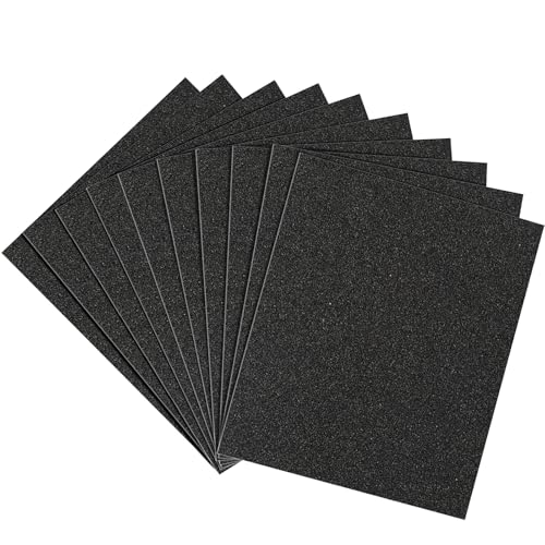 Shineboc 60 Grit Sandpaper, 9 x 11 Inch Wet Dry Sand Paper Hand Abrasive Sanding Sheets for Wood Metal Automotive Sanding and Polishing, Coarse - 10 Sheets - Image 1