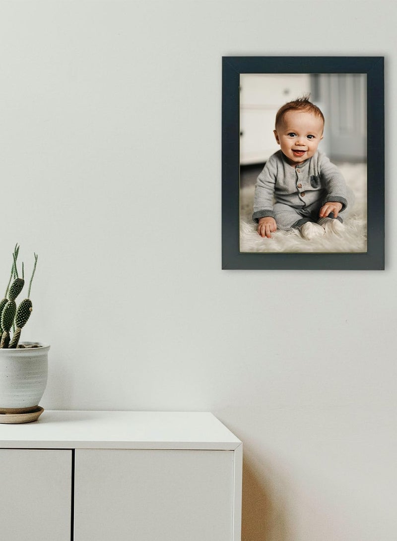 ديكور هيلز إطار صورة أسود من مادة PVC مقاس 5×7 بوصة — إطار صورة بلاستيكي أنيق للمكتب وغرفة النوم وغرفة المعيشة والممر — عرض أنيق على الحائط وسطح الطاولة لذكريات عزيزة - Image 2