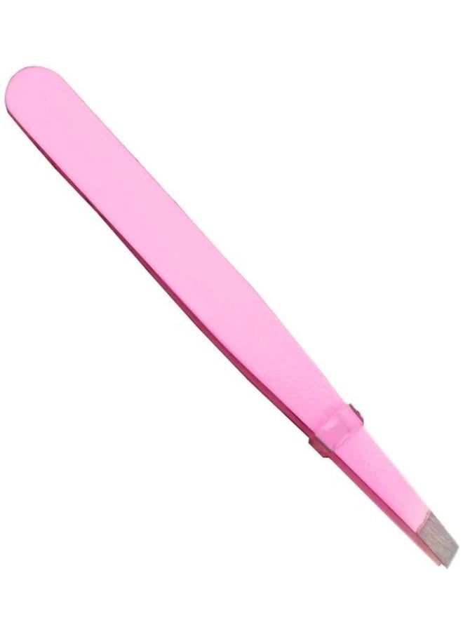 NIBEMINENT Stainless Steel Eyebrow Tweezers Pink  - Image 1
