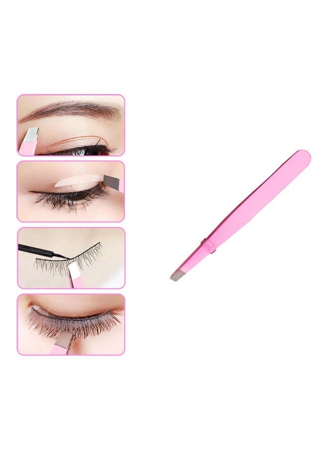 NIBEMINENT Stainless Steel Eyebrow Tweezers Pink  - Image 2
