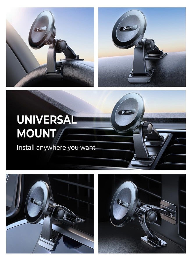 VICSEED 2025 Upgrade for MagSafe Car Mount [Strongest Dashboard Adhesive & Magnetic] Cell Phone Holders for Your Car 360° Adjustable Phone Holder for iPhone 17 Pro Max Air All Smartphones & Vehicles - Image 2