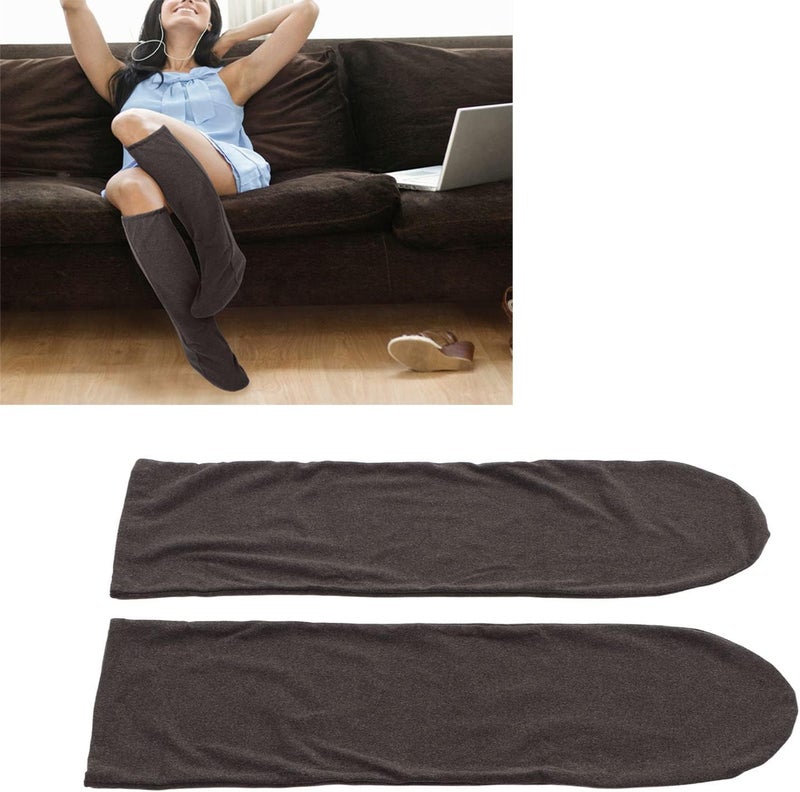 klarako Sleeping Socks,klarako 2pcs Sleeping Socks Soft Elastic Warming Breathable Thin Long Sleep Socks Grey Sleep Socks Soft Sleeping Socks for Elderly Winter - Image 3