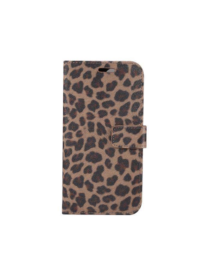 اس-توب جراب هاتف iPhone 15 بنمط جلد النمر مع غطاء جلدي أفقي قابل للطي - Image 2