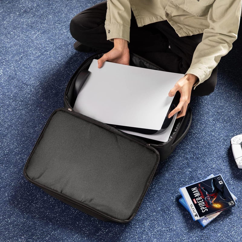 tomtoc Travel Backpack, Protective Carrying Case Storage Bag Console, Headset, 2 Game Discs, Controller, Charging Station - Image 2