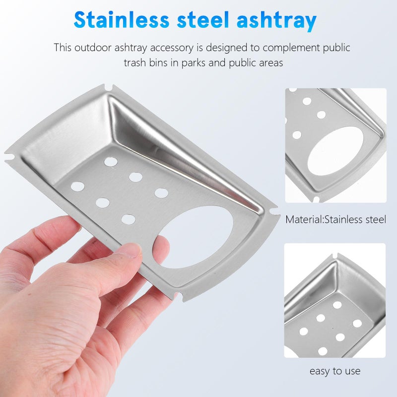 Stainless Steel Ashtray Trash Can for Outdoor Public Areas Parks Wear Resistant - Image 4